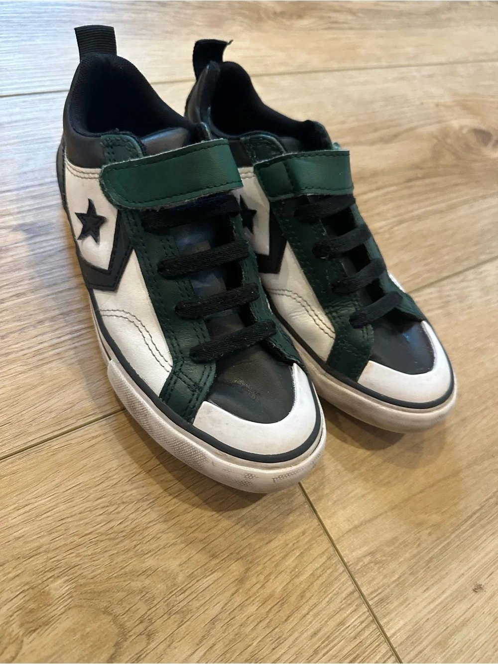Converse Kids White & Green Star-Accent Sneakers - Classic Casual